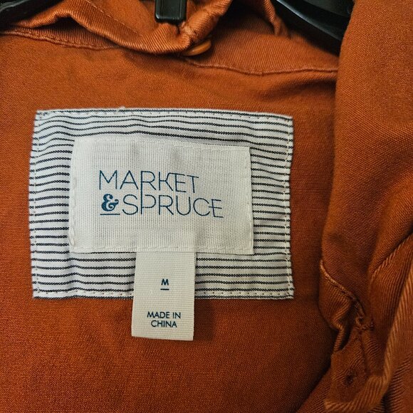 Market & Spruce Burnt Orange Women's Utility Jacket Size M - Picture 3 of 4